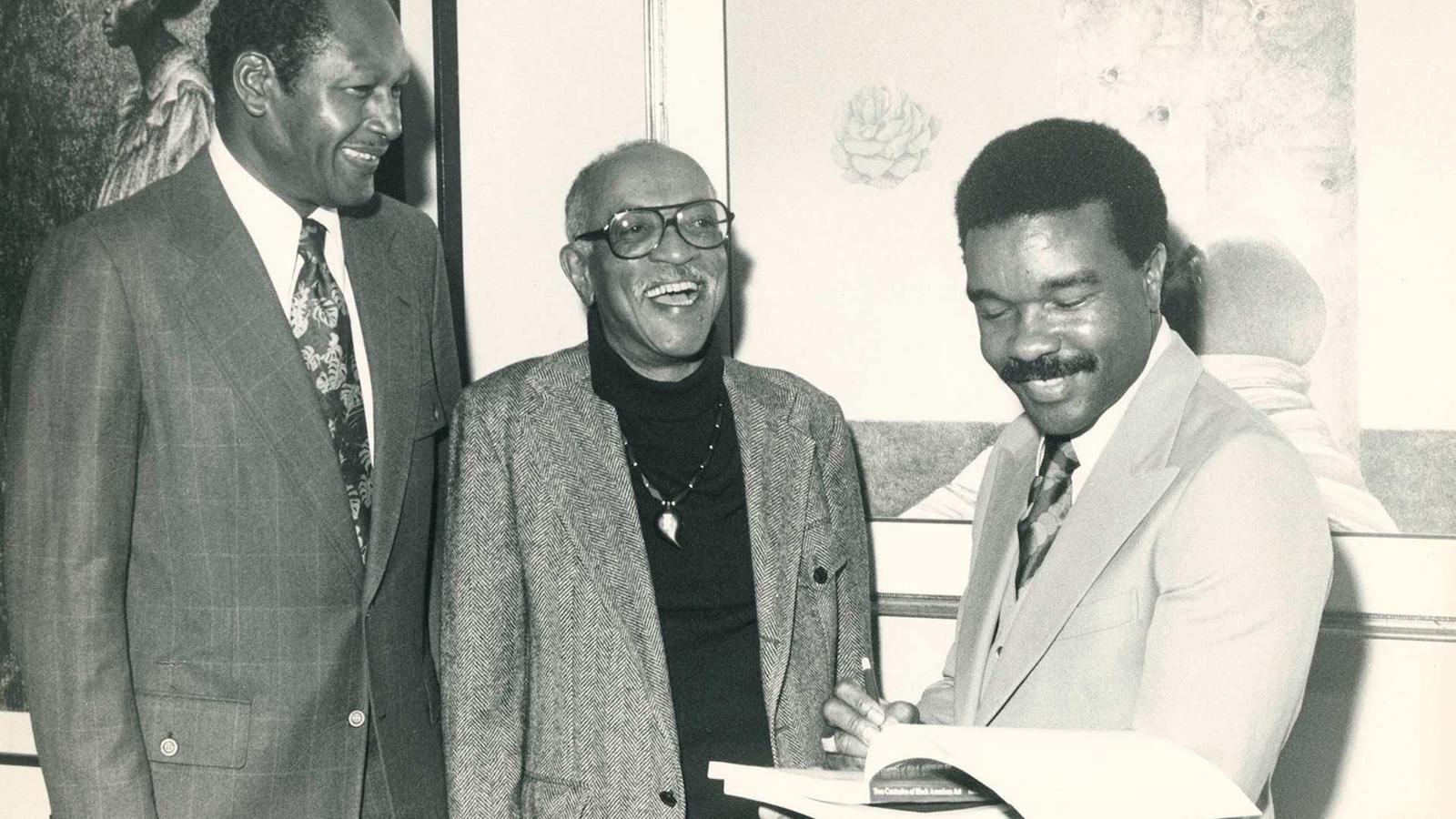 Los Angeles Mayor Tom Bradley (left), artist Charles White and David Driskell