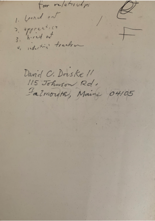 David Driskell's Address in a Notebook